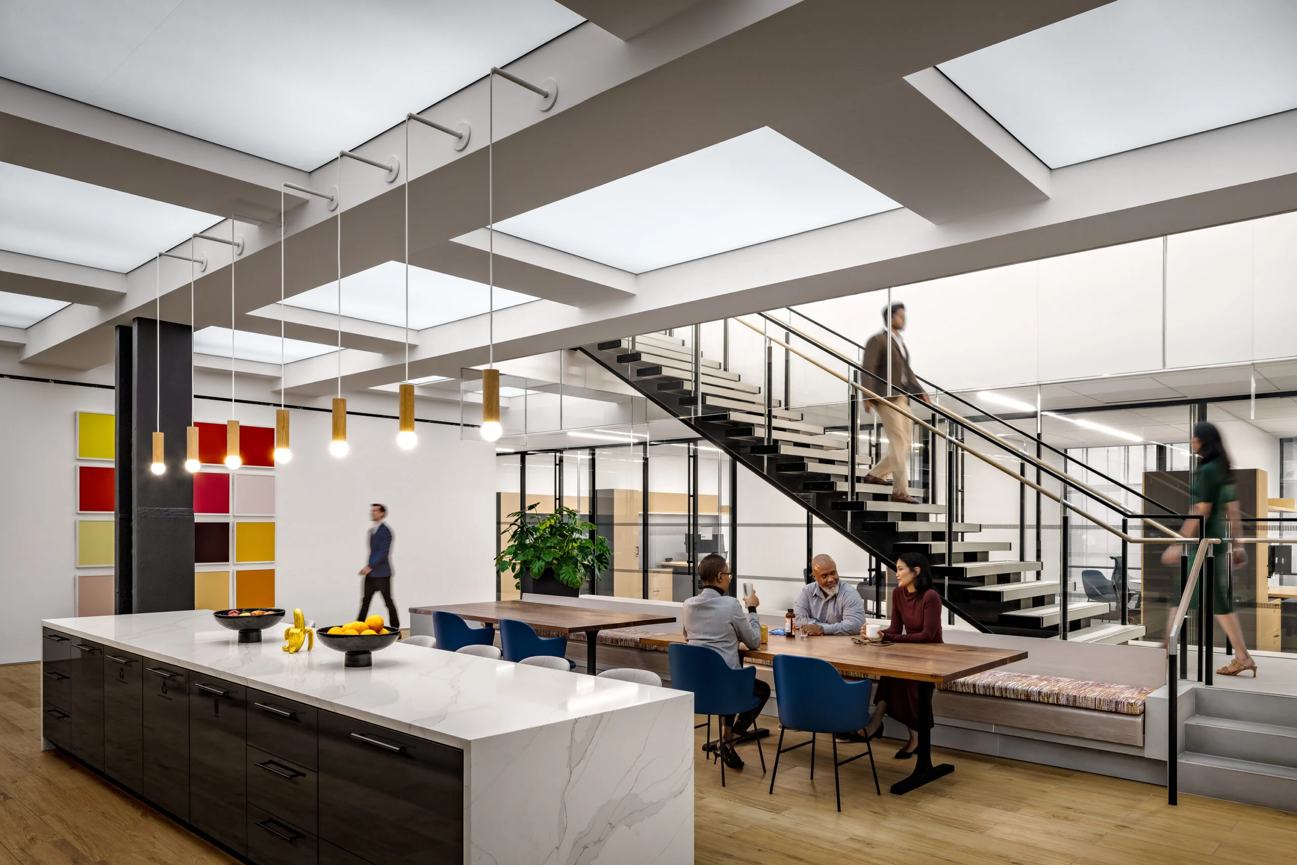 glass staircase, glass smoke baffles, Freshfields, law office, 3 World Trade Center, Pulp Studio, JT Magen, Gensler,